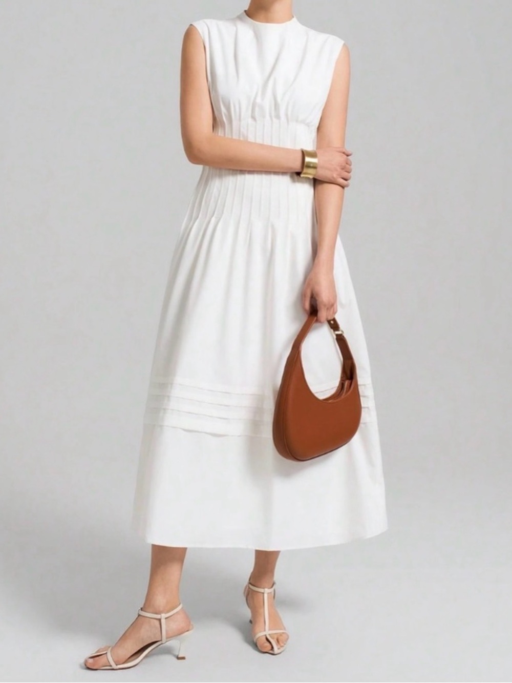NWT 🔥 Sleeveless Ruched Waist Maxi Dress - Picture 2 of 7